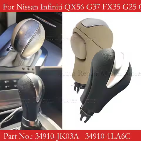 Black Beige Automatic Gear Shift Knob Q60 34910-JK03A 34910-1LA6C For Nissan Patrol Y62 Nissan Infin