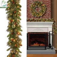 SHANLIN Christmas Garland, 30 LED Lights 180cm/6 Feet Artificial Pine Tree Decor, Holiday Pine Cone 