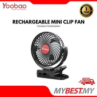 YOOBAO F8 8000MAH RECHARGEABLE MINI CLIP FAN (BLACK)