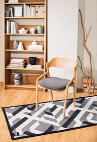 PDM เสื่ออเนกประสงค์ เสื่อตกแต่ง เสื่อแทนพรม เสื่อแต่งบ้าน ลาย Avalon (Black) Size S 90x200 cm