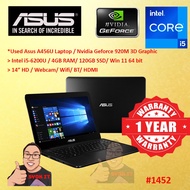 #1452 *Used Asus A456U Intel Core i5-6200U 4GB 120GB SSD Nvidia GF 920M Win11 c/w 1 Year Warranty