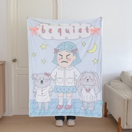 人間八月八丨原創憤怒小孩雙層毛毯空調毯辦公室沙發午睡毯法蘭絨