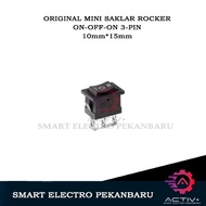TOMBOL Original On-Off-On MINI SWITCH 10mm*15mm ROCKER 3-Pin Two Way Box 102 1 0 2 On Off On Pin SPDT 3A 250V/6A 250V KCD1 Square Square 10mm X 15mm 2 Pin On Off Small SWITCH 2pin ROCKER Contact 3pin Small Push Button Switch