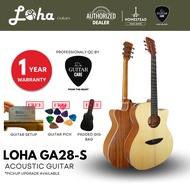 Loha GA28-S Acoustic Guitar Student Guitar, Guitar Setup with plug-in/ Gitar Akustik