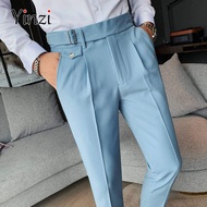 【READY STOCK】Simplified Chinese Books British Style Business Formal Wear Suit Pant Men Clothing Simple Slim Fit Casual Office Trousers Straight Pantalones 36