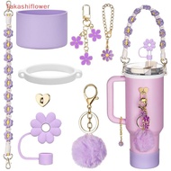 (Takashiflower) Stanley Cup Accessories Set Including Silicone Straw Cover, Silicone Boot, Water Bot