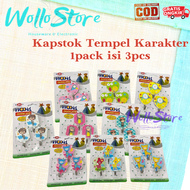 Kapstok Tempel / Gantungan Tempel Dinding Karakter isi 3pcs