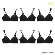 ( แพ็ค 6 ชิ้น ) Sabina เสื้อชั้นใน Invisible Wire (ไม่มีโครง) รุ่น Pretty Perfect รหัส SBXU8310 สีดำ
