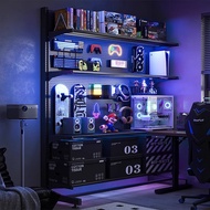 Standing Pegboard Gaming Room Setup Adjustable Bookshelf Metal Storage Rack Rak Buku Besi Rak Serbag