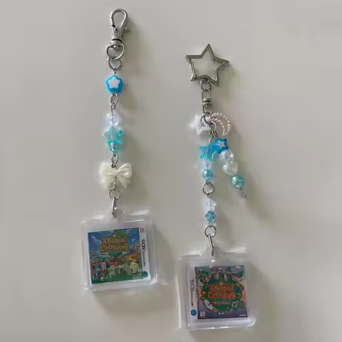 Handmade Animal Crossing beaded keychain