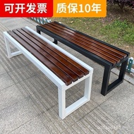 Outdoor Preservative Backrest Solid Wood Row Chair Outdoor Leisure Park Chair Iron Bench Rest Courty