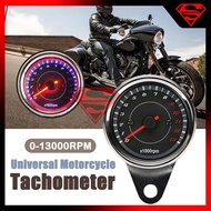 12V RPM METER Universal Motorcycle Tachometer Meter LED Backlight 13K RPM [ READY STOK MALAYSIA ]