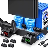 【Limited stock】 Ps4 Pro Vertical Stand 2 Controller Charger Station 2 Cooler Fan 12 Game Slot For Playstation4 Console Accesossries