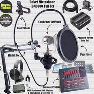 Best seller Paket Microphone BM8000 Full Set Plus Soundcard V8plus +