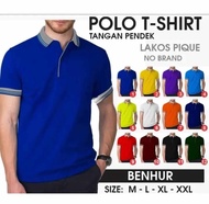 Kaos Polo shirt Pria Warna Biru Benhur/Biru BCA✓Kaos Polos Lengan Pendek