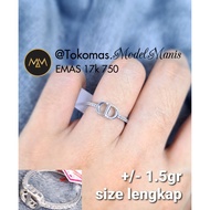 Unik Cincin CD italy emas putih 750 kadar 17k Murah