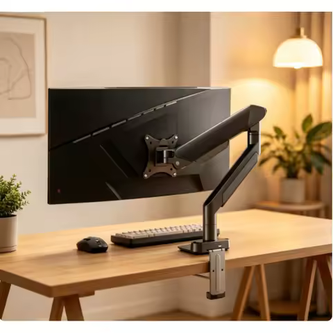 32 Inch Single Screen Monitor Bracket Universal Adjustable Desk Stand Computer Mount Support 19.8 Lb