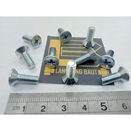 10 Pcs JF Bolts M5 x 15 Galvanized / Machine Screw 1.5 CM Flat Screwdriver Head M5x15