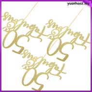 3 Pcs Decorations 50th Birthday Party Cake Toppers Happy for Cakes yuanhaoz