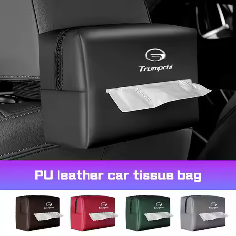 For Trumpchi GAC GS8 GN8 Emrow GS3 Emzoom Empow J11 J12 J13 J14 PU Leather Car Seat back Tissue Bag 