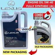 (NEW PACKAGING) Lexus 5W40 API-SN Fully Synthetic Engine Oil 4L Toyota Motor Oil + Oil Filter 5W-40 PROTON PERODUA HONDA