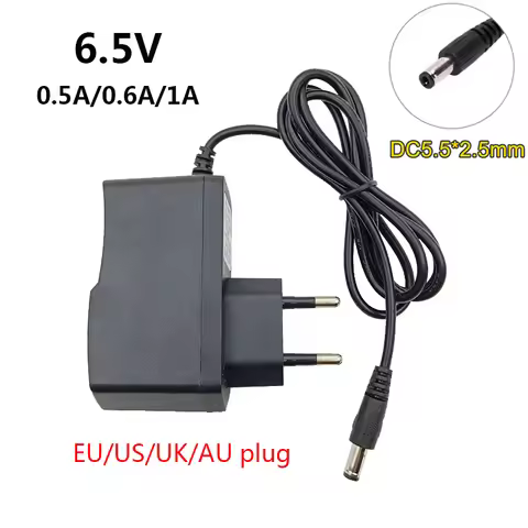 6.5v Power Supply AU UK EU US Plug 0.5A 0.6A 1A 6.5 Volt Adapter 500mA 600mA 1000mA 6.5V ac dc Sourc