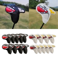 [Shamjina] 9Pcs Shark PU Golf Iron Protection Cover Golf Club Headcover Accessory Golf Club Protecto
