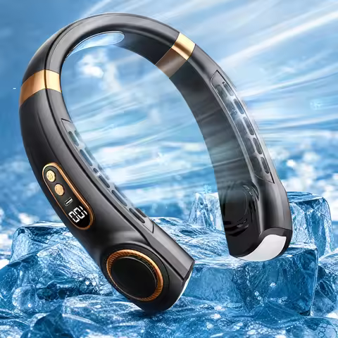 2026 Neck Fan, Mini Hanging Neck Fan, Portable Bladeless Neck Fan, Air Cooler USB Rechargeable, LED 