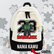FREE NAME BACKPACK FOR KINDERGARTEN, PAUD, ELEMENTARY SCHOOL, ROBLOX 1X1X1X1X CHARACTER BACKPACK FOR