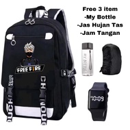 tas sekolah free fire-tas ransel anak laki-laki-tas sekolah lengkap aksesoris