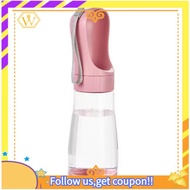 【W】Food Container Pet Water Bottle Dog Water Bottle Portable Pink 330ML Water