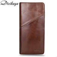 DICIHAYA NEW Long Purse Bag Wallet Business Men's Thin Genuine Leather Wallet Brand Design Handy Slim Male Wallet Zipper Pocket