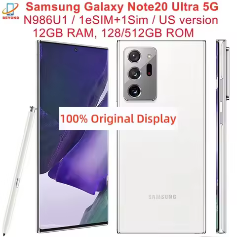 C Unlocked Samsung Note20 Ultra 5G Note 20U N986U1 6.9" Original AMOLED 12GB+128/512GB Octa Core Sna