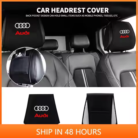 Car Logo Seat Backrest Headrest Cover Pillow Towel for Audi A3 A4 B8 8P B9 8V B6 A5 B7 A1 A6 C6 Q3 Q