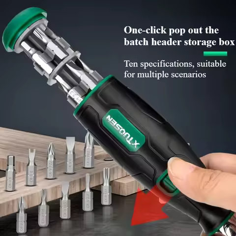 Ratchet Screwdriver 10-in-1 Ratchet Screwdriver With Multi Angle Ergonomic Portable Essential For Ho