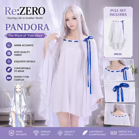 Anime Life in A Different World From Zero Pandora Emilia Cosplay Costume Comic Con Cosplay Uniform H