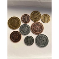 Board Game Accessories Metal token BRASS Metal Coin Accessories token Zinc Alloy Numbers