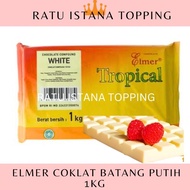 ELMER WHITE CHOCOLATE 1 KG ELMER WHITE COMPOUND BAR WHITE CHOCOLATE BLOCK ELMER WHITE