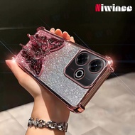 Long lanh sang trọng Gradient mạ điện vỏ điện thoại cho Redmi 13x với bướm Bracket shinning TPU Sili