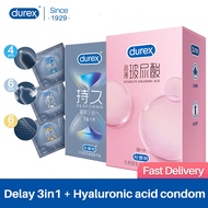 [Bundle of 2] Performa 3 In 1 and Fetherlite Hyaluronic Acid 34s Durex Condoms Lubricated Natural Rubber Latex Condom for Men