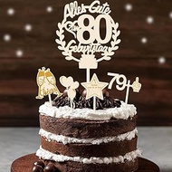 Cake Decoration 80th Birthday Wooden Happy Birthday 80th Birthday Cake Decoration Happy 80th Birthda