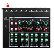 -LQ04 4-Channel Mixer 4-Channel Headphone Amplifier Sound Card Mixer Recording Interface with Dj Mix