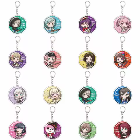 55MM Anime BanG Dream Keychain Misaki Okusawa/Michelle/Kaoru Seta/Sayo Hikawa Key Chain Acrylic Mode