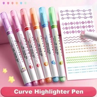 Pen Pola Roller Berwarna 6 Pack Bunga Bentuk Garis Highlighter Pens Roller Tip Curve Liner Marker