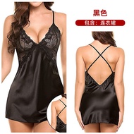 💖🇲🇾 READY STOCK 💖 PlusSize WomenPajamas Dress Sexy Lingerie Nighties Lace Sleepwear Saiz Besar Baju Tidur Seksi SD4008