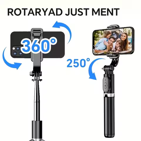 Retractable Selfie Stick Professional Ground Tripod with Wireless Remote Control360°Rotating Stable 