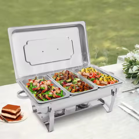 Stainless Steel Chafing Dish Buffet Set Rectangular Catering Chafer Warmer Buffet Dishes Warming for