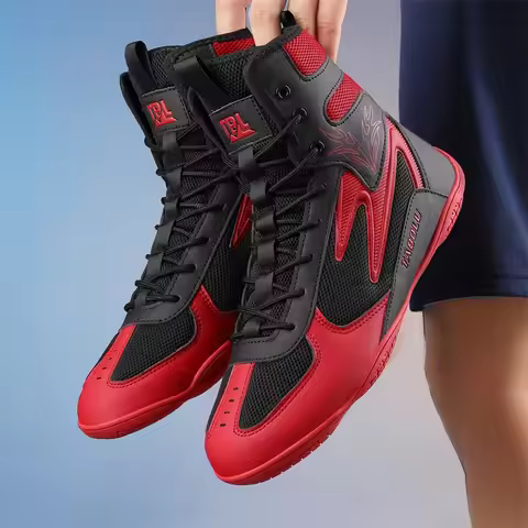 Weightlifting Sneakers Wrestling shoes male Boxing Shoes Fighting Sanda Strength High Top Shoes ligh