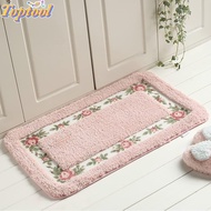 TOPTOOL 1 Pcs Flower Rug, Microfiber Pink Pink Rug,  Non-Skid 16*24Inch Absorbent Bathroom Rugs Bath