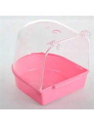 1入組透明鳥笼浴缸-掛式寵物鳥用沐浴盆-易於清洗和保養-鳥籠附件和用品